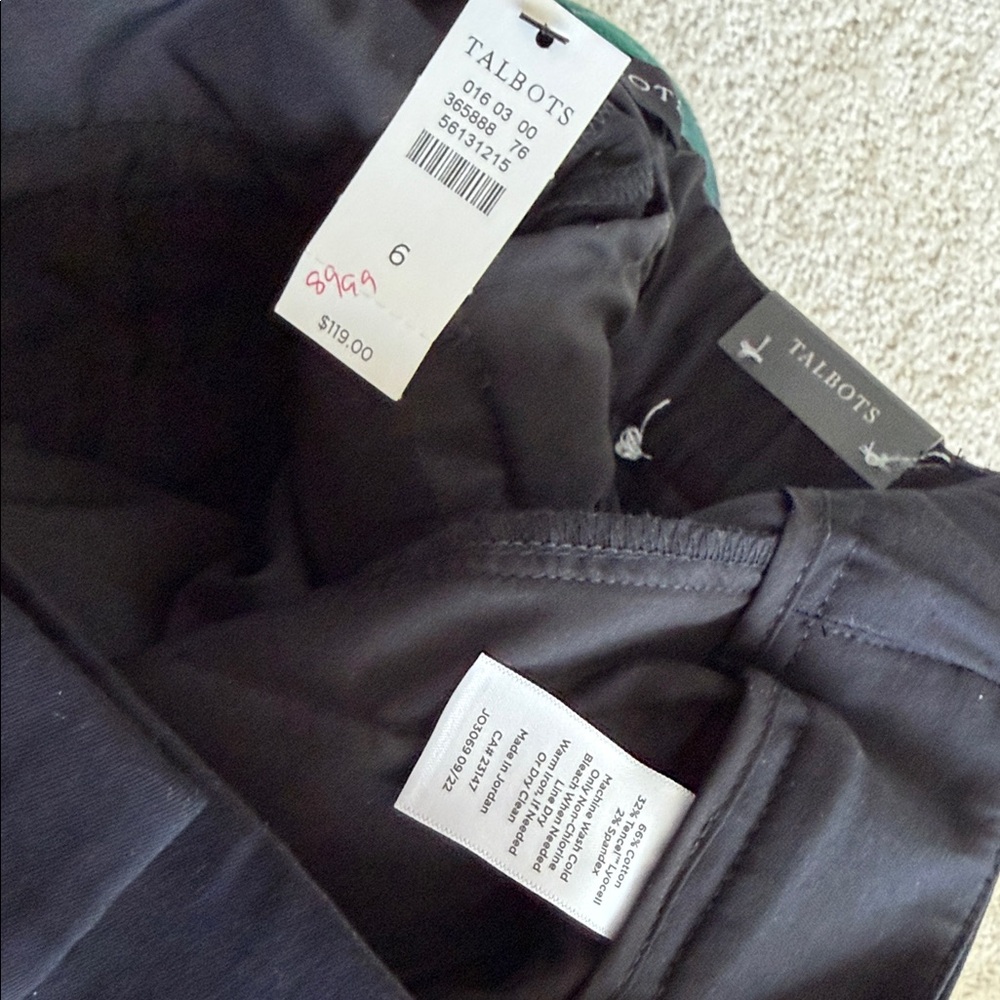Talbots Elegant Bristol Black  Pant High waisted straight leg ankle length - Picture 4 of 4